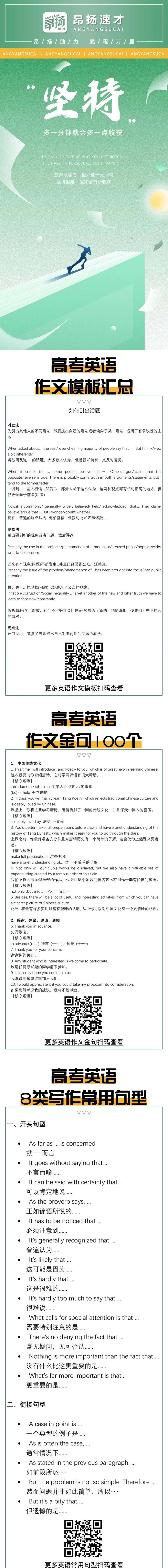 高考英语作文模板汇总
